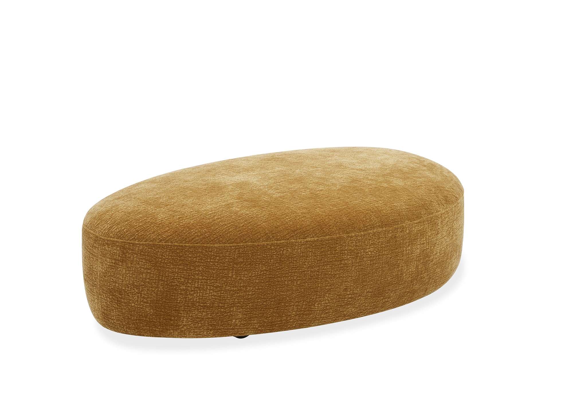 Pouf en velours tissé moutarde IMENIA