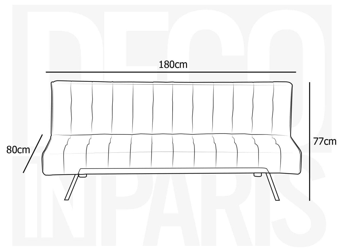 Banquette clic - clac capitonné design gris KEDY - DécoInParis
