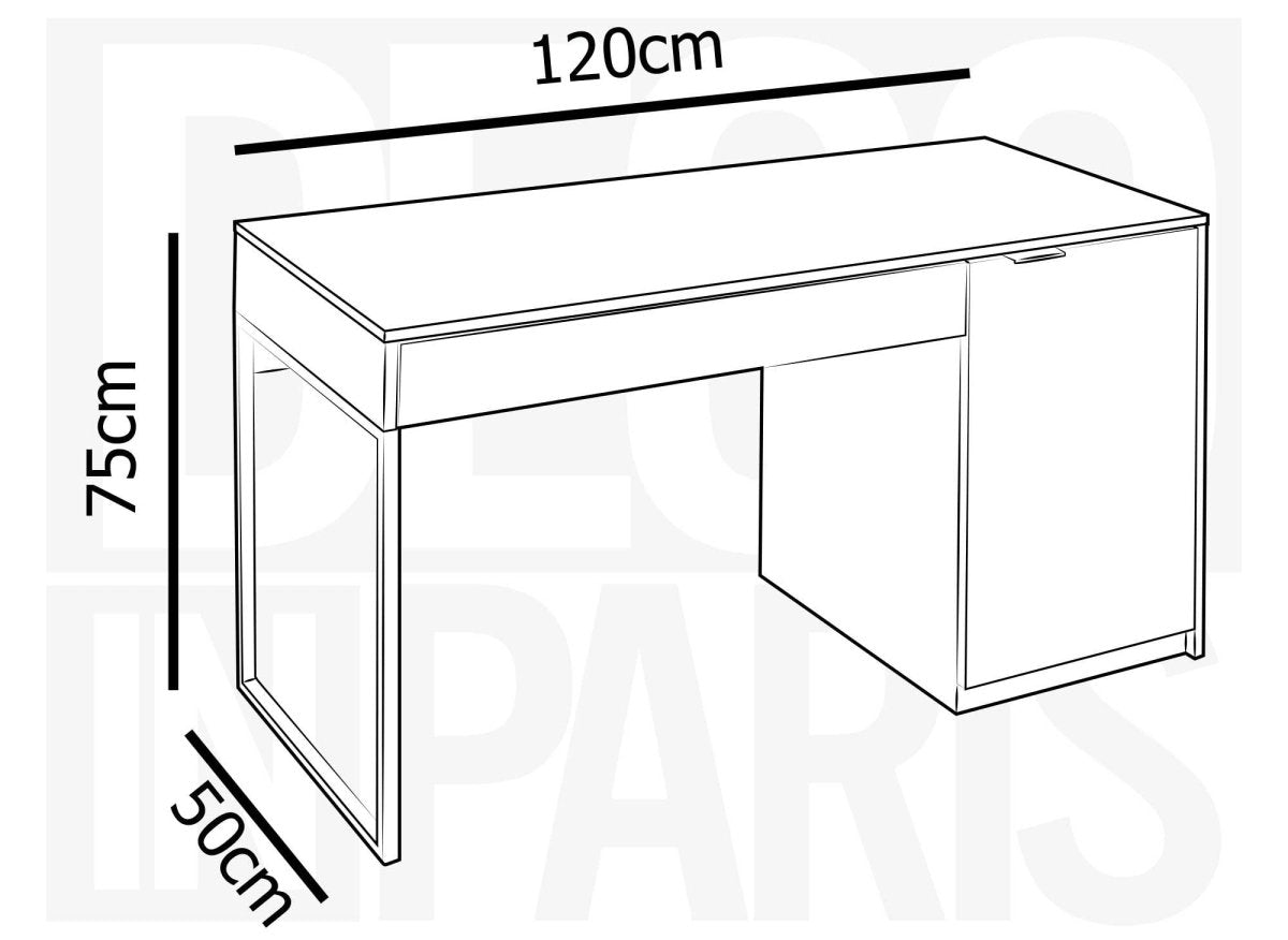 Bureau avec rangement en bois et métal BLAISE - DécoInParis