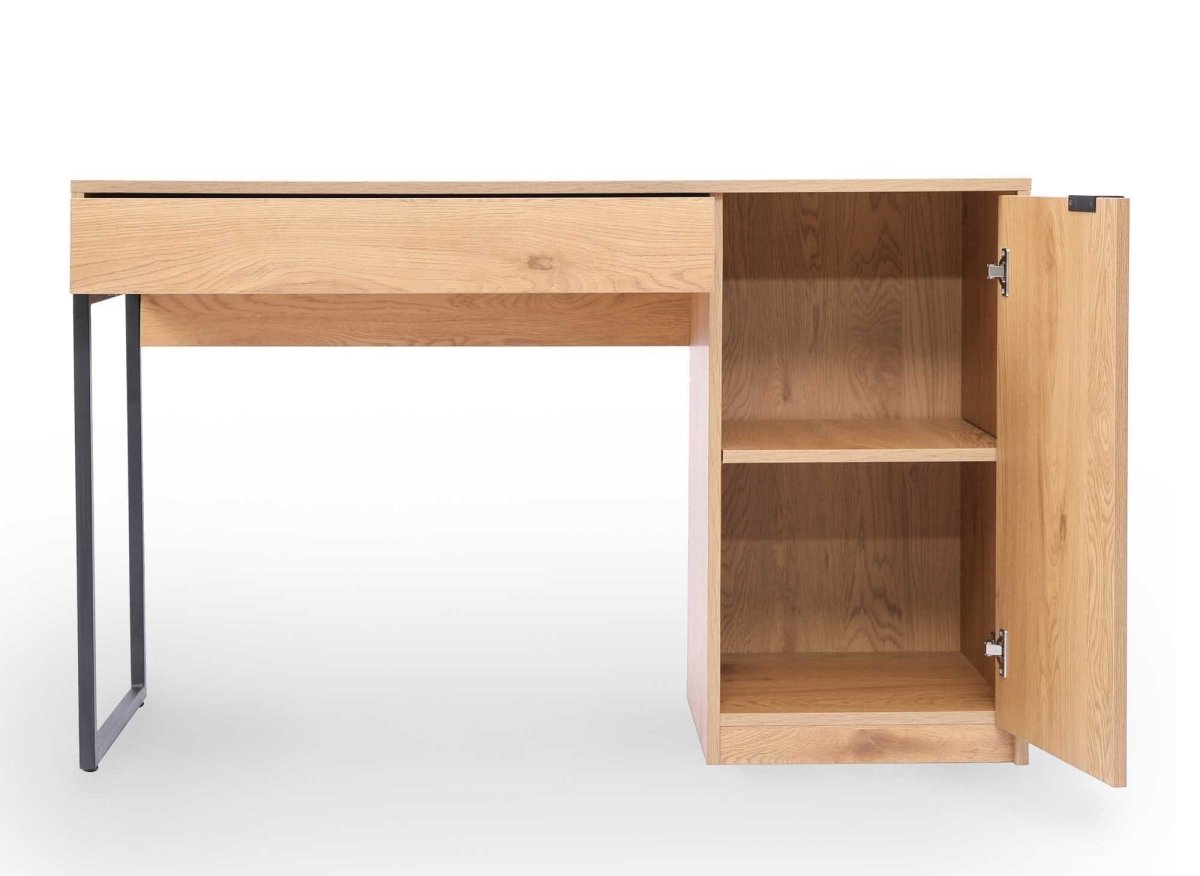 Bureau avec rangement en bois et métal BLAISE - DécoInParis