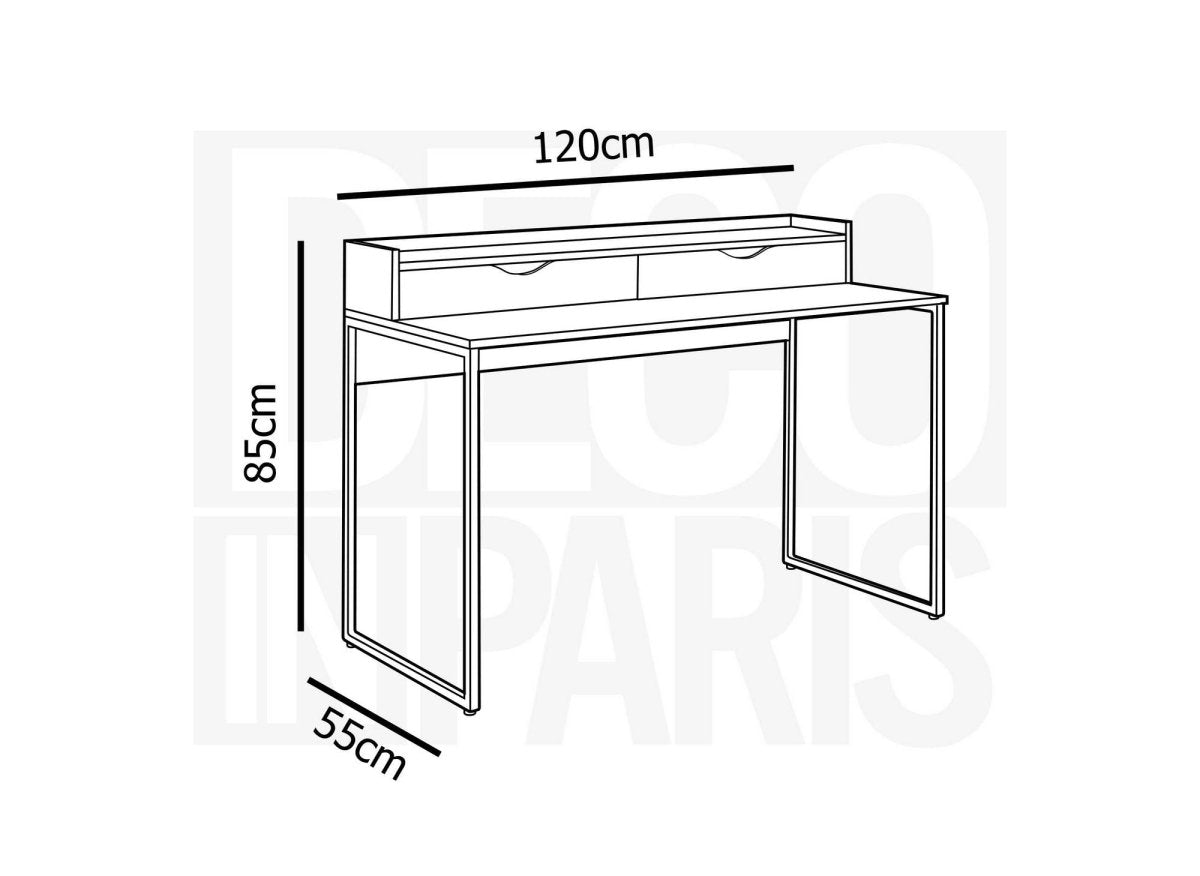 Bureau scandinave avec rangements en bois et métal NORBERT - DécoInParis