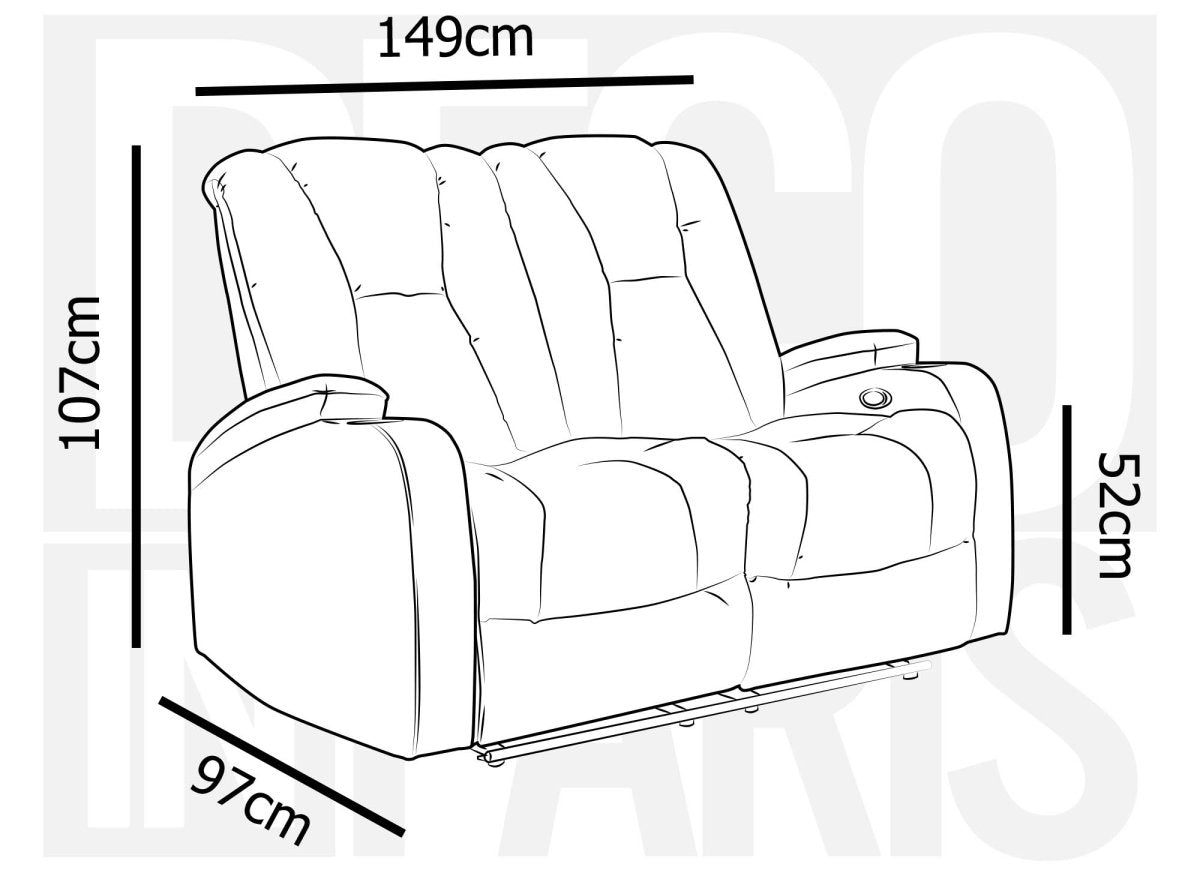 Canapé 2 places relax électrique en tissu microfibre beige EL CLARENCE - DécoInParis