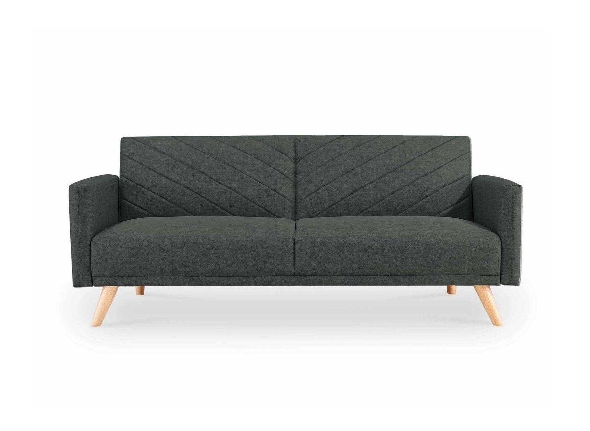 Canapé 3 places convertible scandinave en tissu gris foncé BALDER - DécoInParis