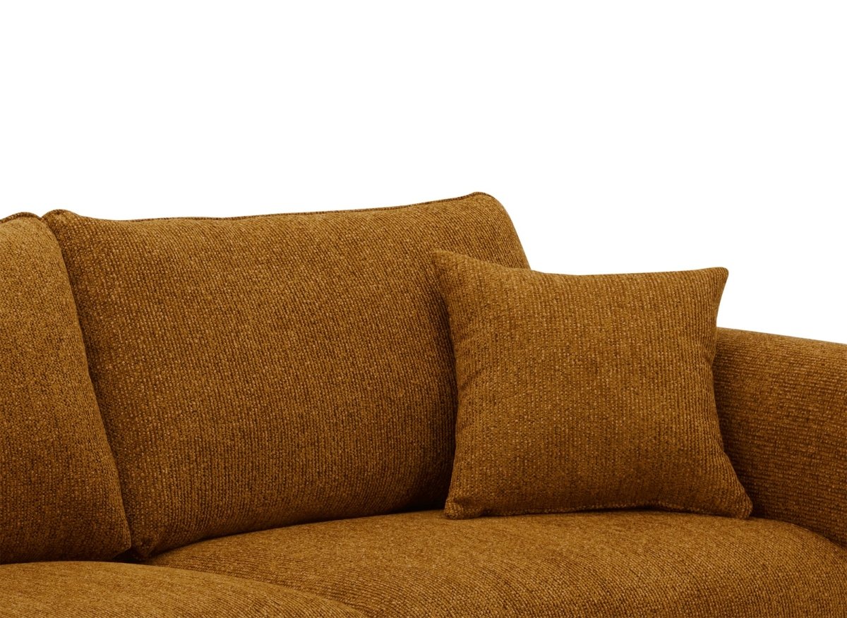 Canapé 3 places en velours texturé moutarde NALYA - DécoInParis