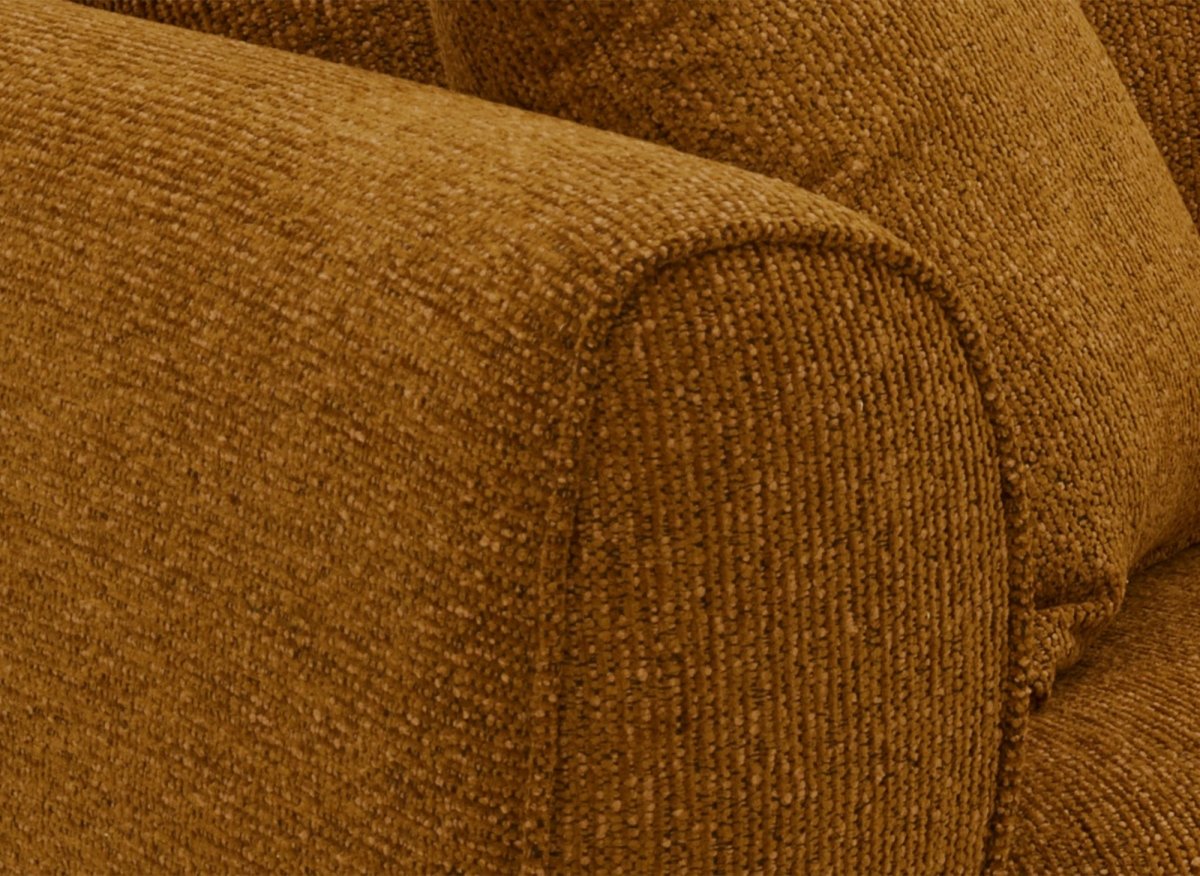 Canapé 3 places en velours texturé moutarde NALYA - DécoInParis