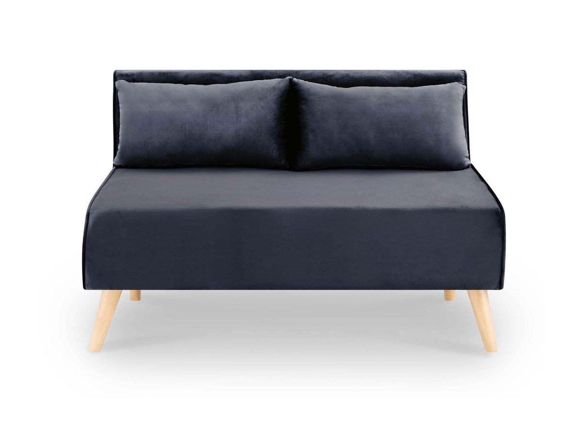Canapé clic clac 2 places en velours gris foncé TONKA - DécoInParis