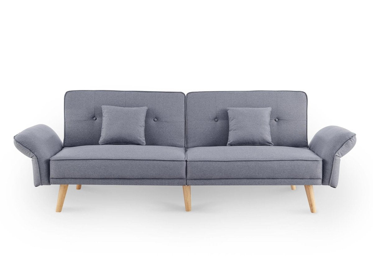 Canapé clic clac 3 places en tissu gris CHILI - DécoInParis