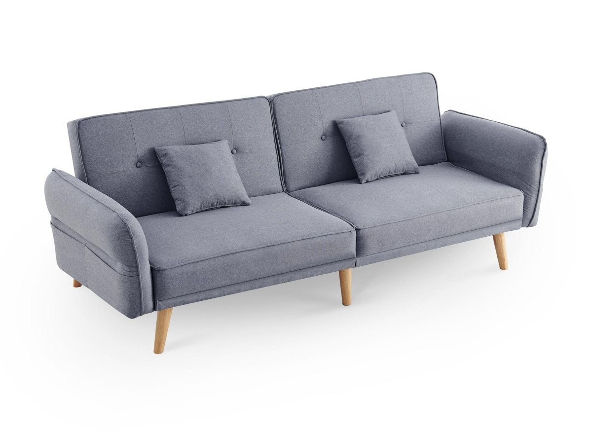 Canapé clic clac 3 places en tissu gris CHILI - DécoInParis