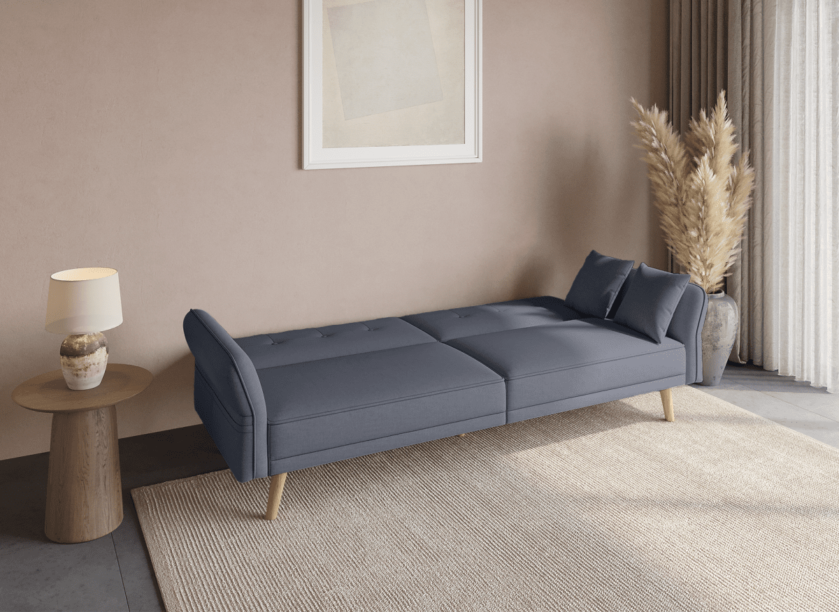 Canapé clic clac 3 places en tissu gris CHILI - DécoInParis