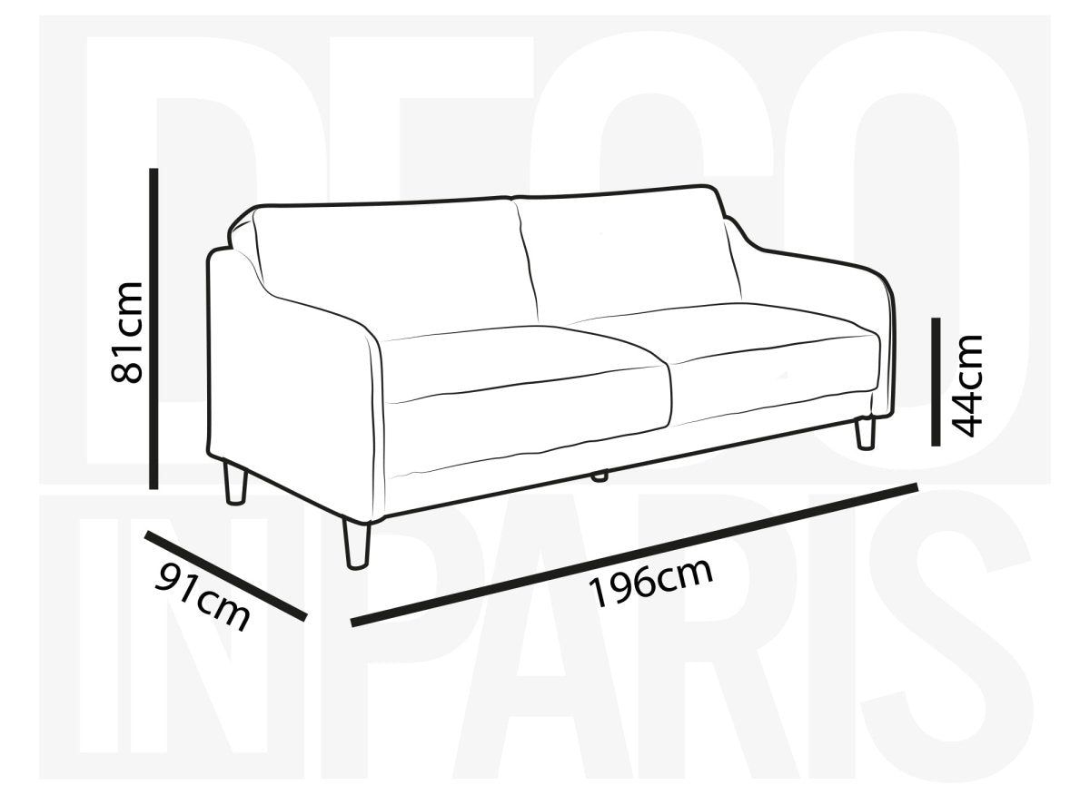 Canapé clic clac 3 places en tissu gris clair MARLON - DécoInParis