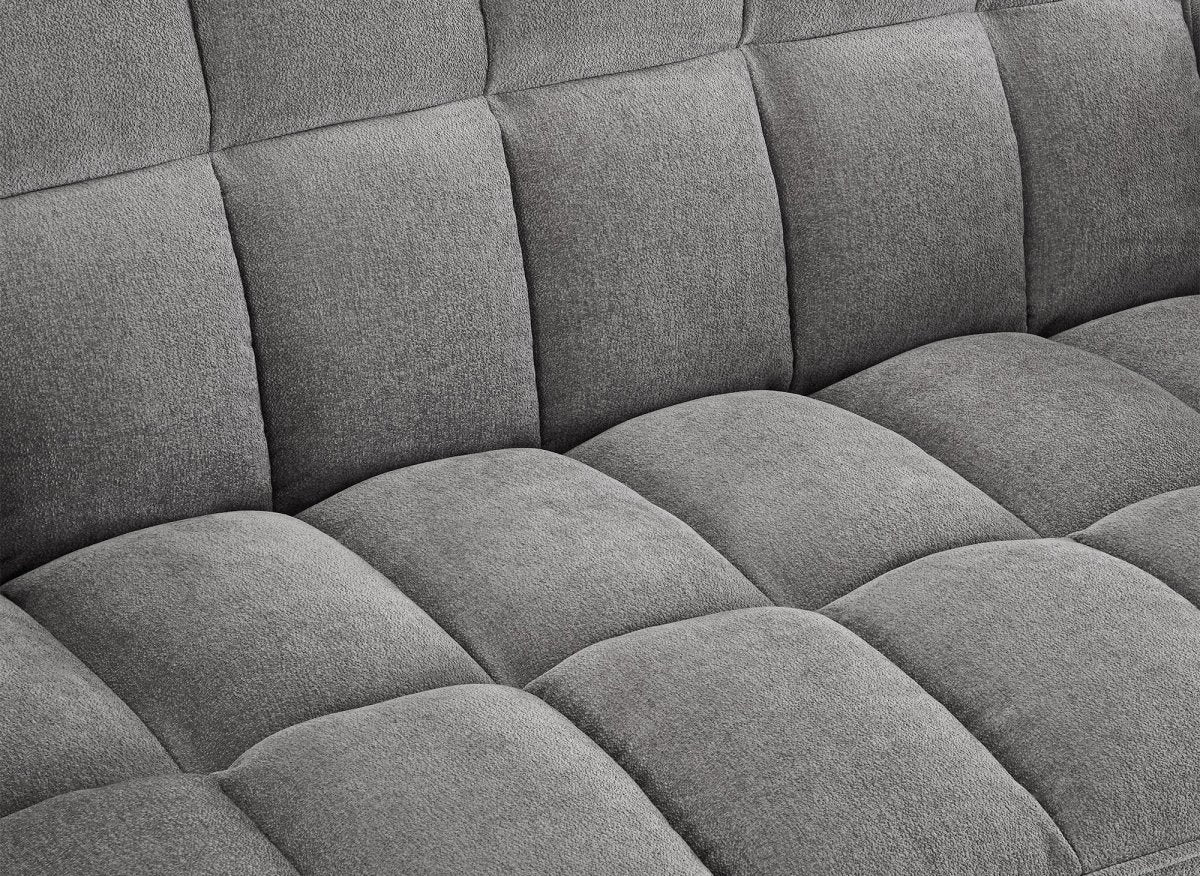 Canapé convertible 2 places en velours texturé gris JASPER - DécoInParis