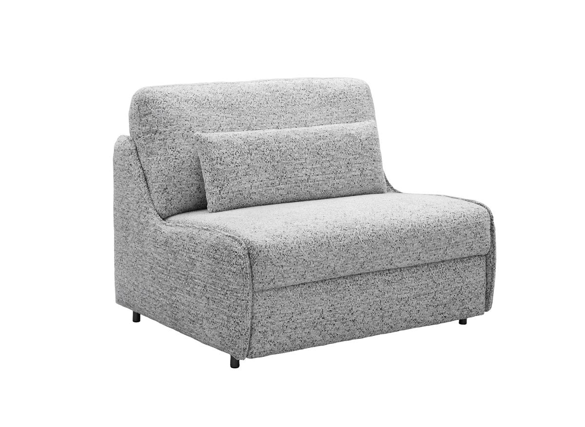 Canapé convertible express 1 place en tissu bouclette gris IMELDA - DécoInParis