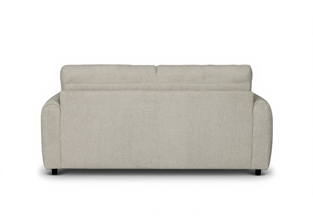 Canapé convertible express 3 places en tissu beige ISANDRO - DécoInParis