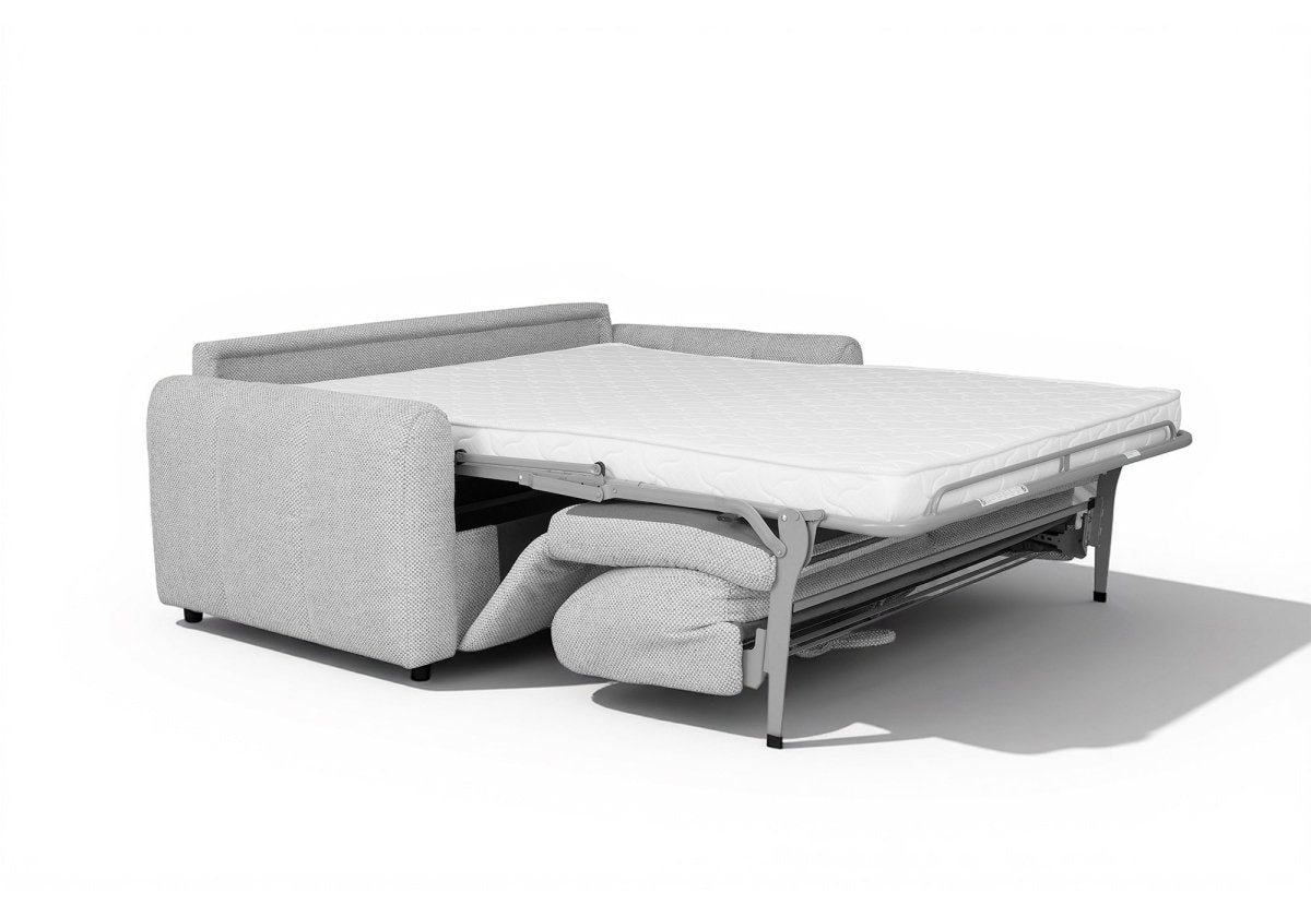Canapé convertible express 3 places en tissu gris ISANDRO - DécoInParis
