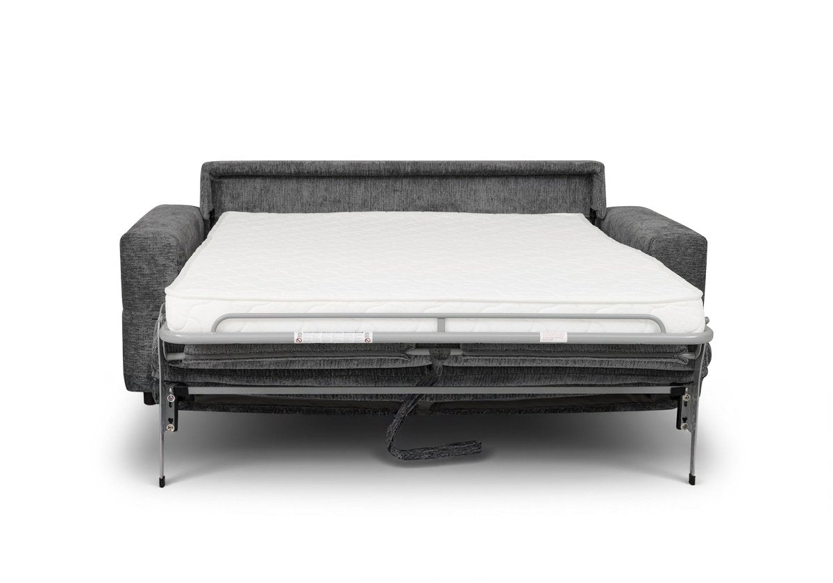 Canapé convertible express 3 places en velours chiné gris foncé AMAURY - DécoInParis