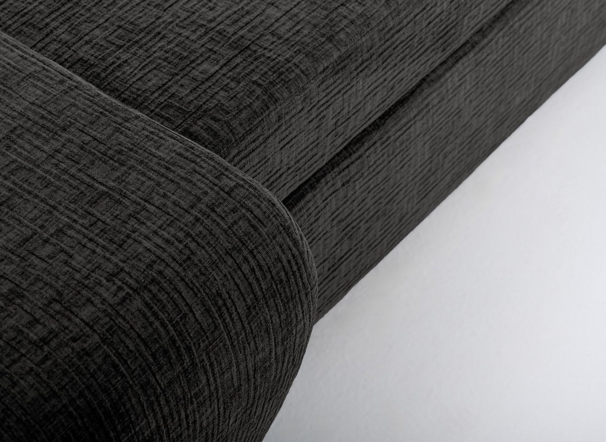 Canapé d'angle convertible réversible avec coffre en velours chiné gris SOLEA - DécoInParis