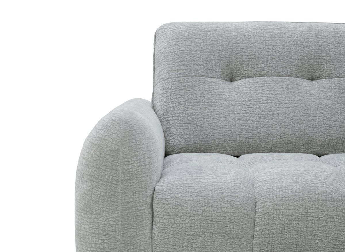 Canapé d'angle en velours tissé gris clair avec dossier réglable ADONIS - Angle droit - DécoInParis