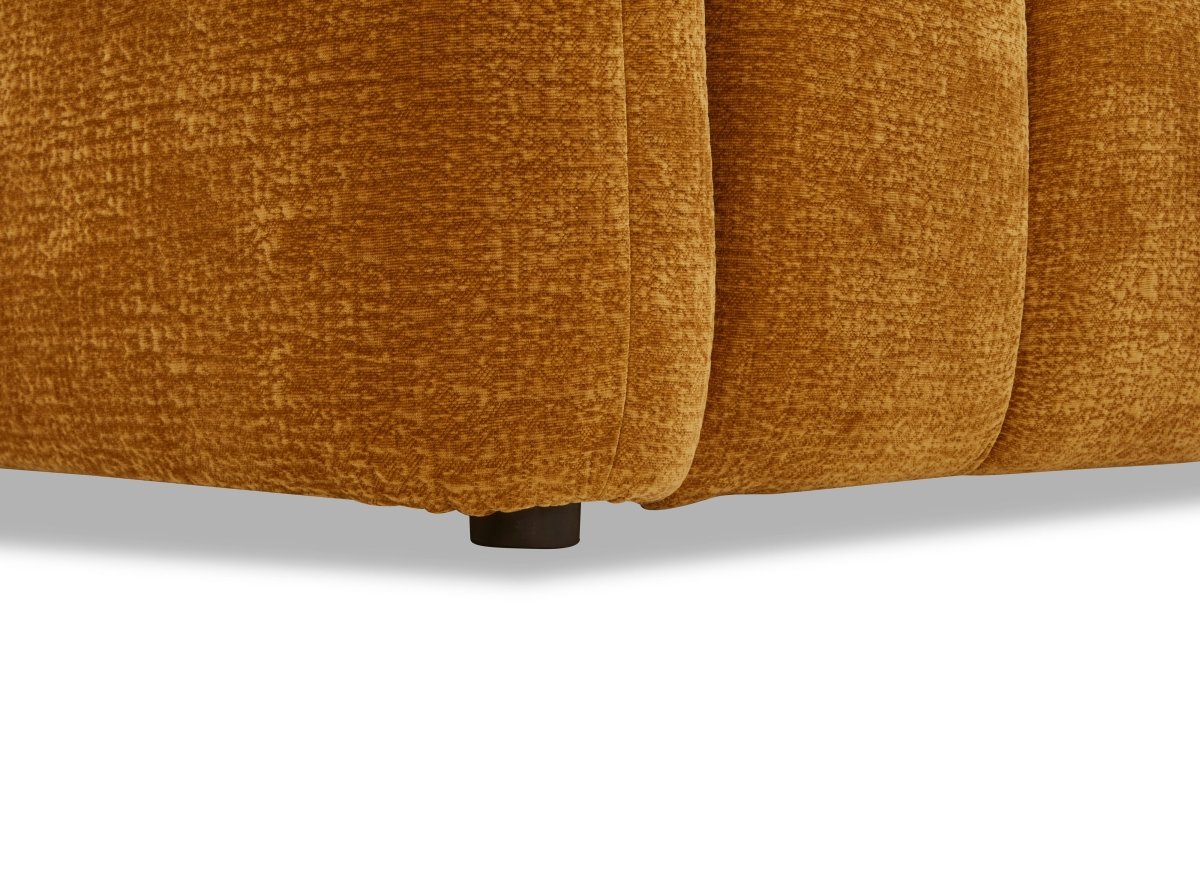 Canapé d'angle en velours tissé moutarde avec dossier réglable ADONIS - Angle droit - DécoInParis