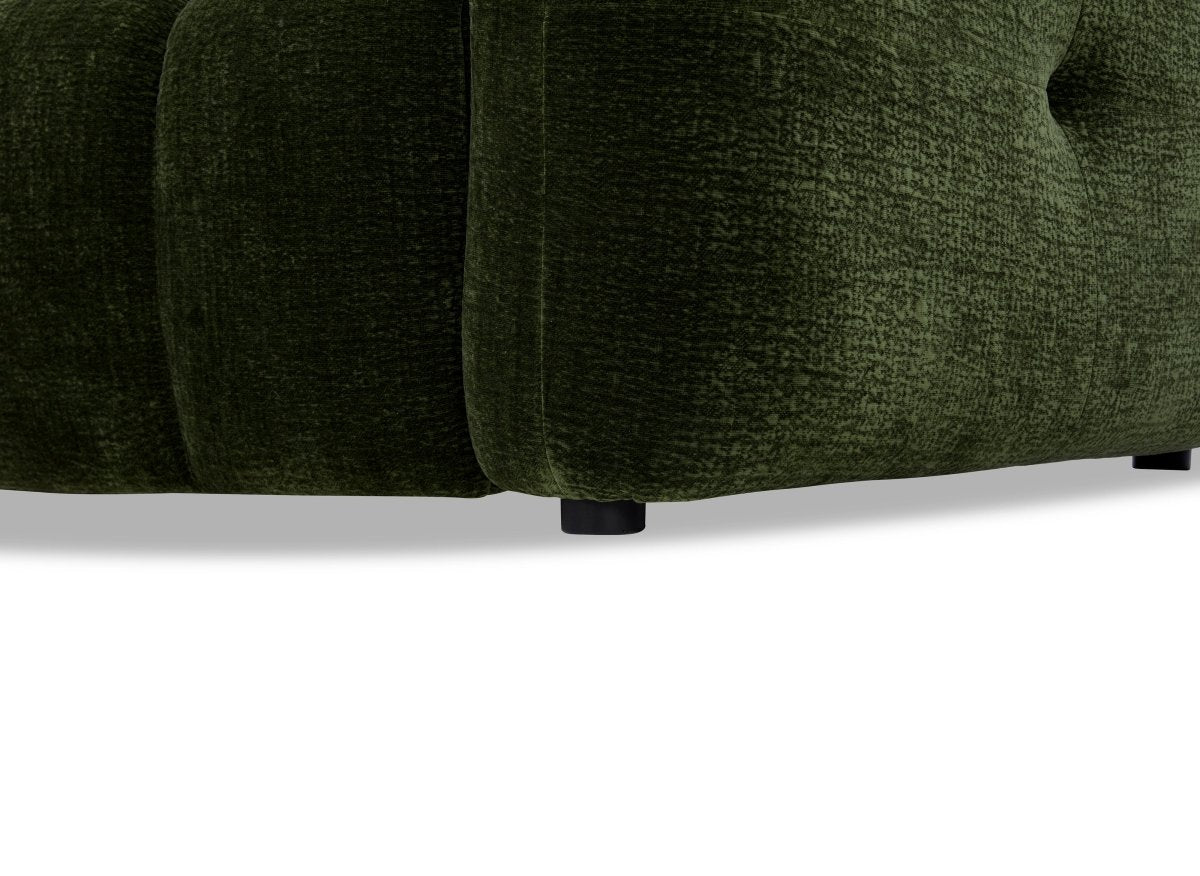 Canapé d'angle en velours tissé vert olive avec dossier réglable ADONIS - Angle gauche - DécoInParis