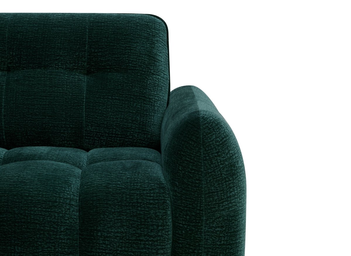 Canapé d'angle en velours tissé vert sapin avec dossier réglable ADONIS - Angle gauche - DécoInParis