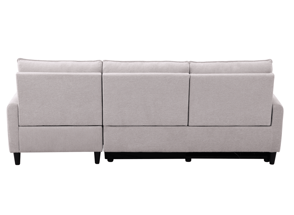 Canapé d’angle relax électrique en tissu beige LUDMILA - Angle droit - DécoInParis