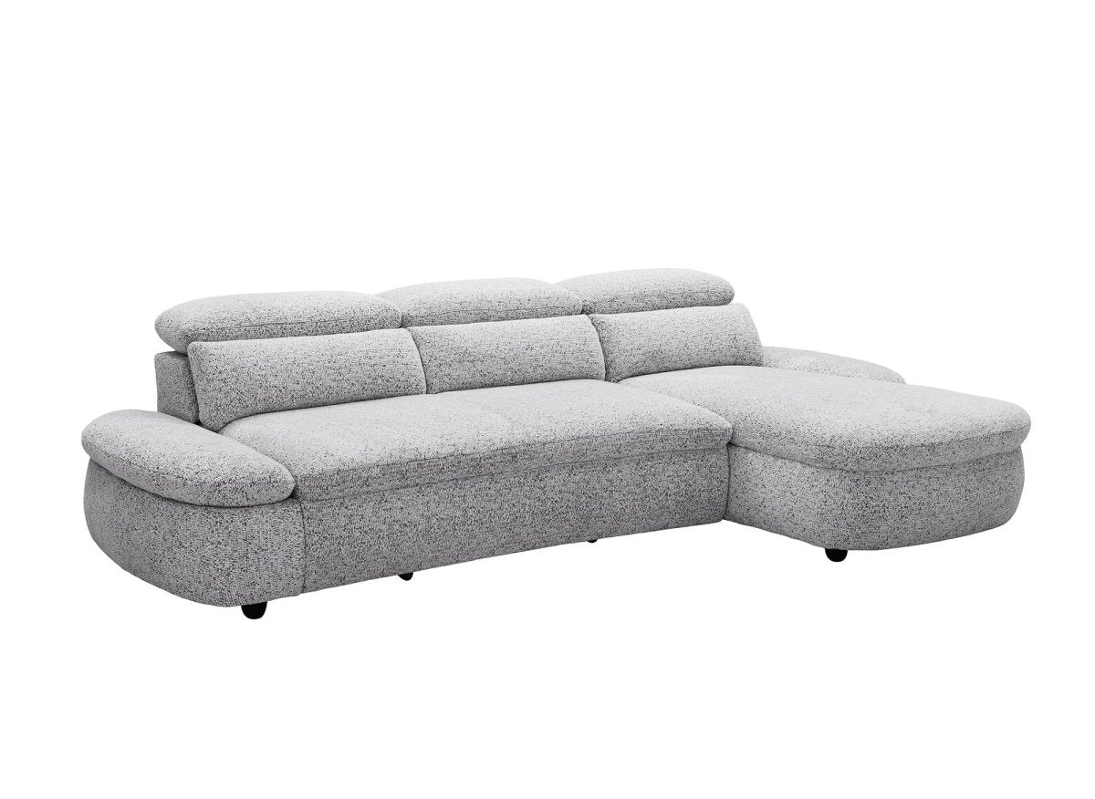 Divano angolare relax elettrico in tessuto French terry grigio CLEMENT - Angolo retto - DécoInParis