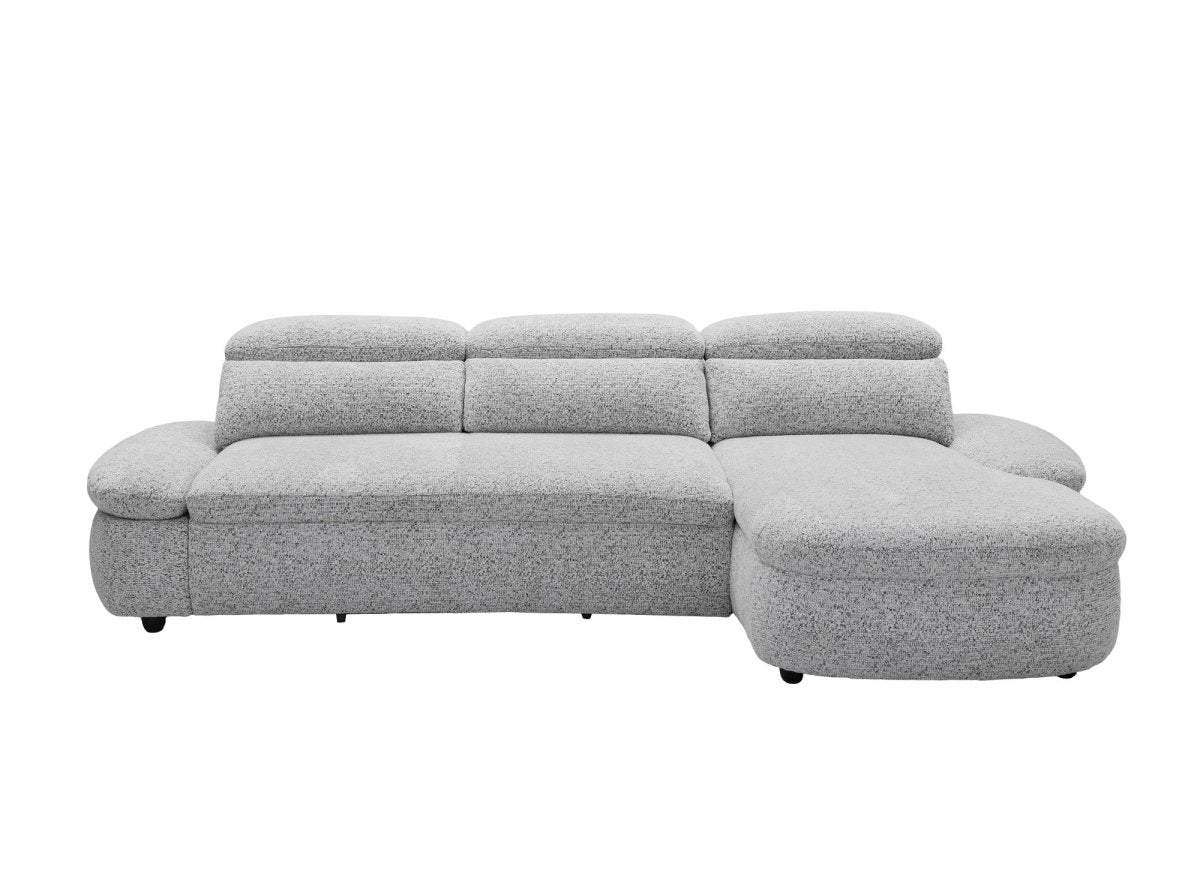 Divano angolare relax elettrico in tessuto French terry grigio CLEMENT - Angolo retto - DécoInParis