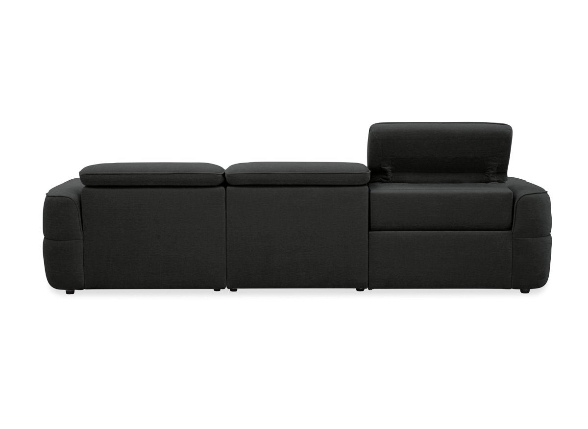 Canapé d'angle relax électrique en tissu gris FERDINAND - Angle droit - DécoInParis