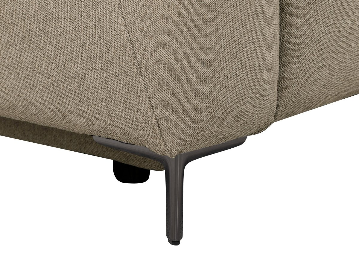 Canapé d'angle relax électrique en tissu taupe RAFAELA - Angle droit - DécoInParis