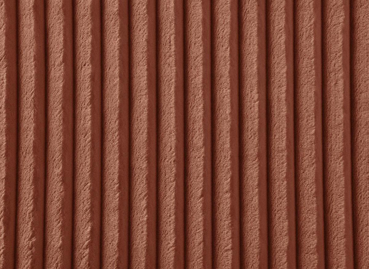 Canapé d'angle réversible convertible avec coffre en velours côtelé épais terracotta NOELIA - DécoInParis