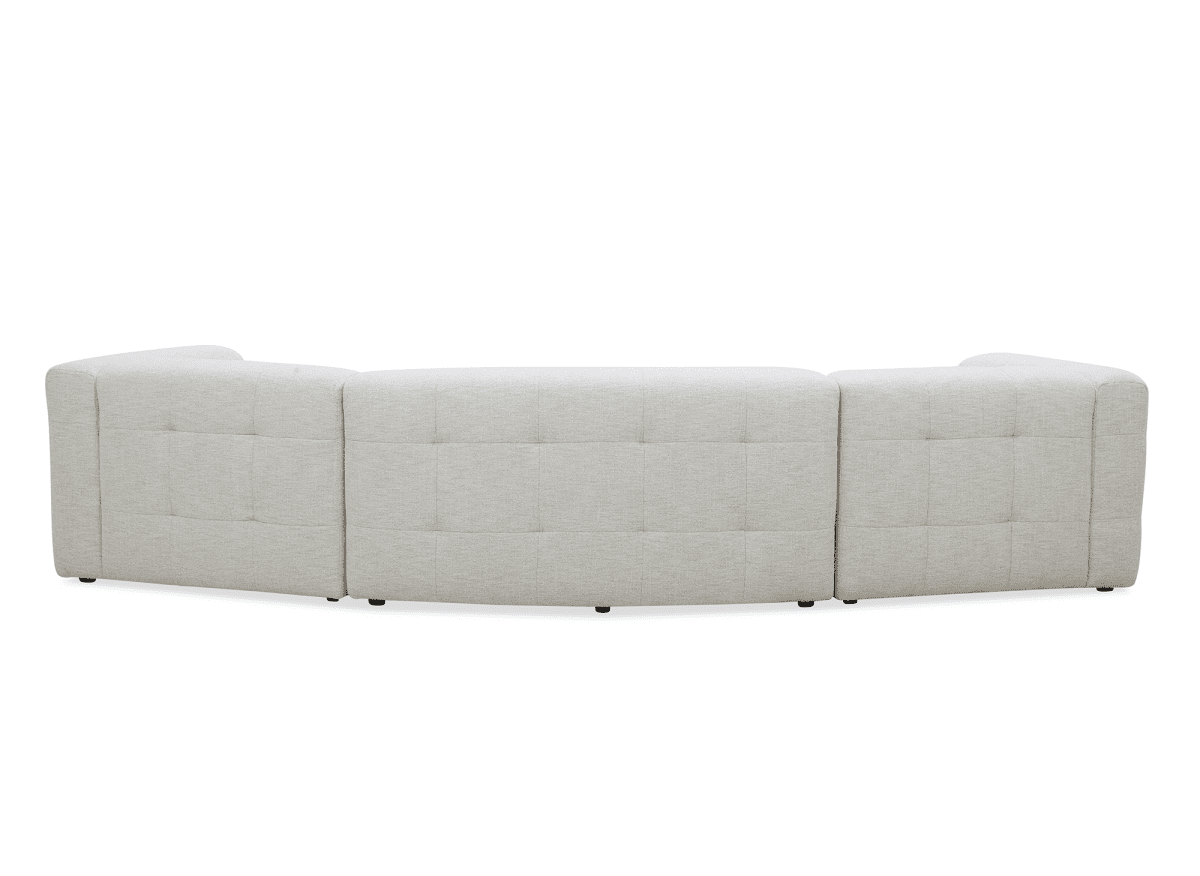 Canapé droit fixe 5 places en velours texturé beige ARELIA - DécoInParis