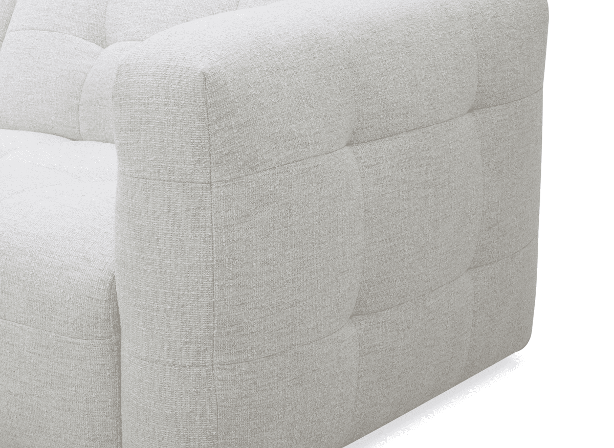 Canapé droit fixe 5 places en velours texturé beige ARELIA - DécoInParis