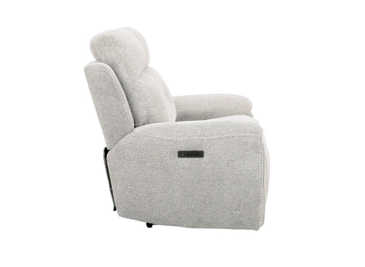 Canapé droit relax électrique 2 places en velours texturé beige PATRICIA - DécoInParis