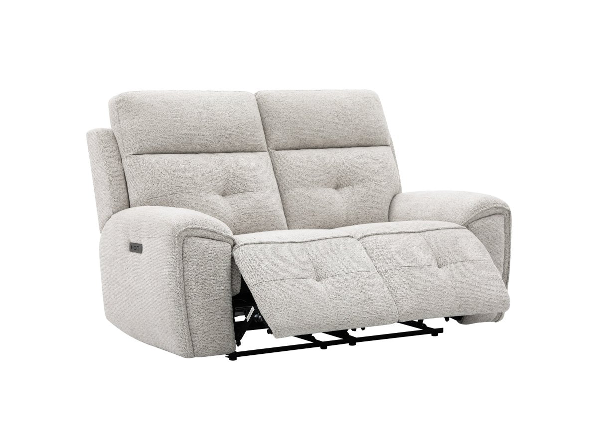 Canapé droit relax électrique 2 places en velours texturé beige PATRICIA - DécoInParis