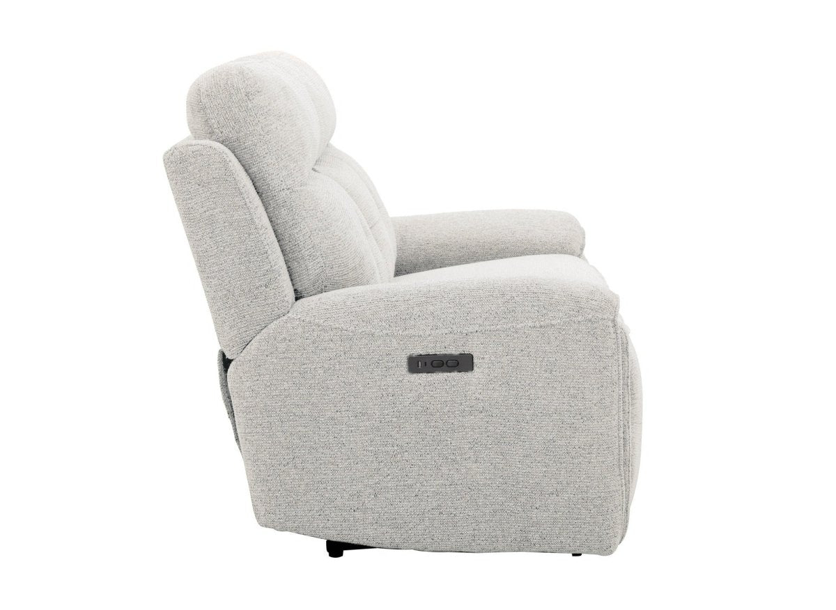 Canapé droit relax électrique 3 places en velours texturé beige PATRICIA - DécoInParis