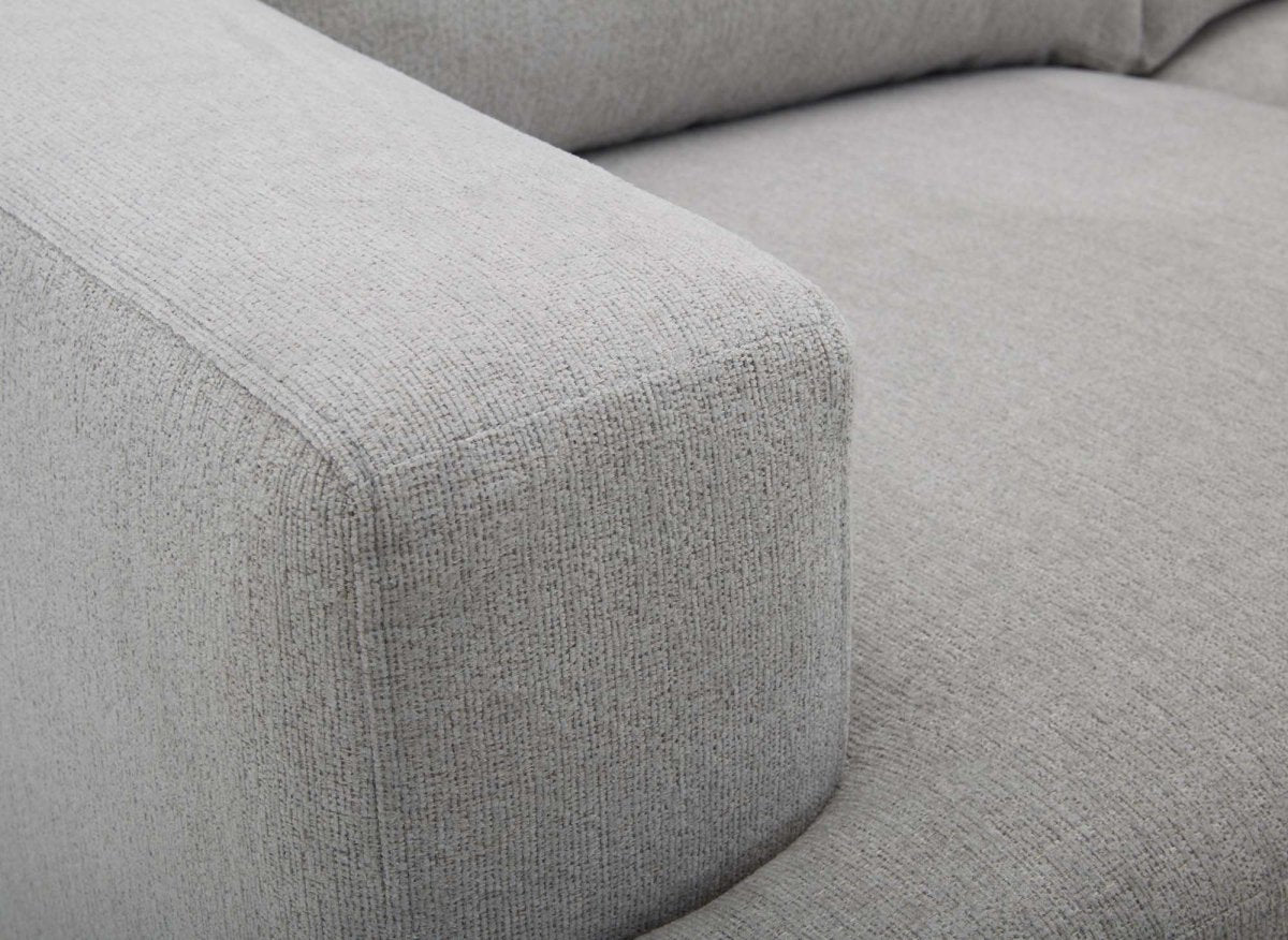 Canapé fixe 2 places en tissu gris AYLINE - DécoInParis