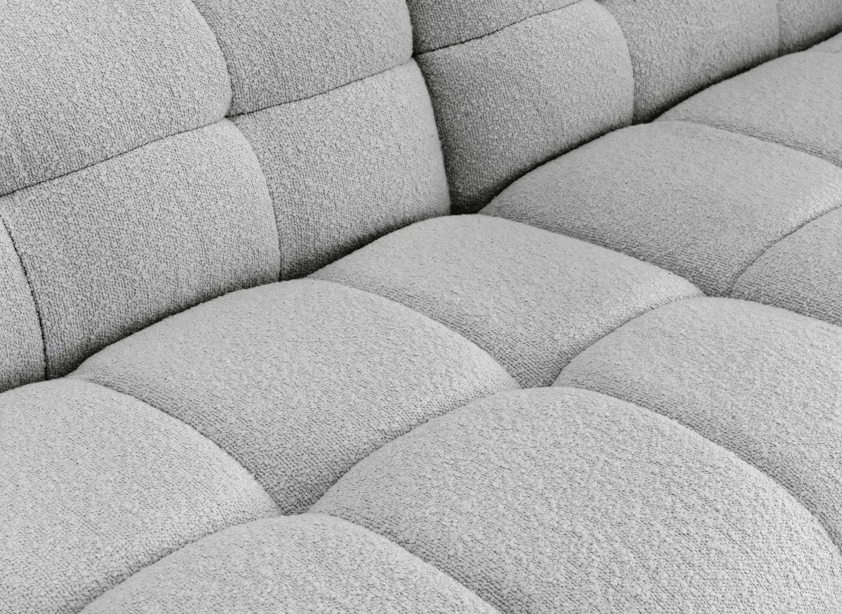 Canapé fixe 3 places effet peau de mouton gris BELLA - DécoInParis