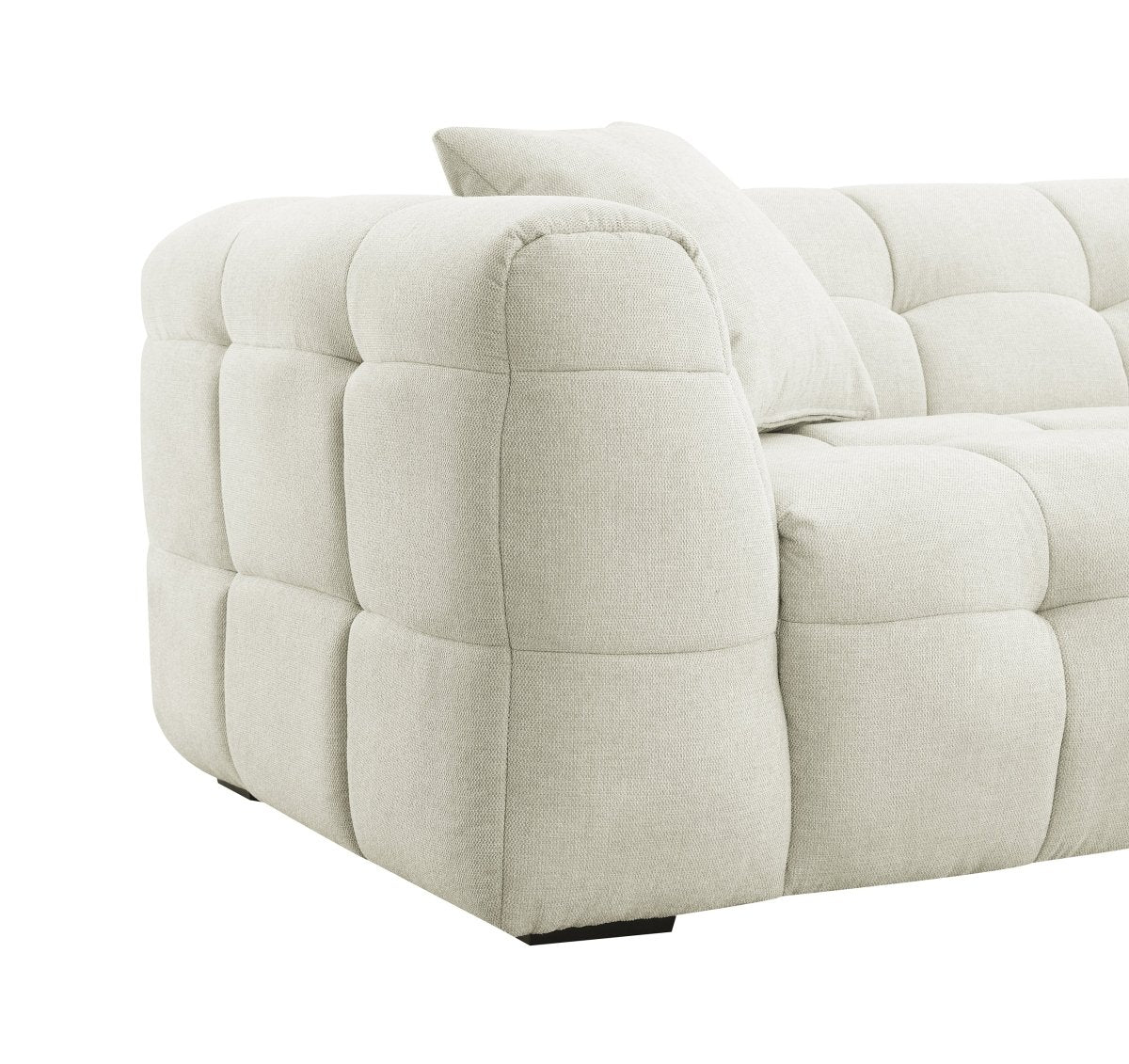 Canapé fixe 4 places en tissu beige BELLA - DécoInParis