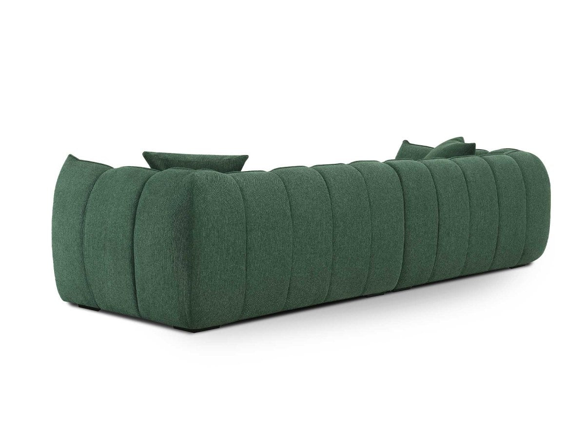 Canapé fixe 4 places en tissu vert ALISSA - DécoInParis