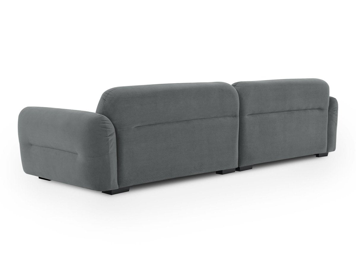 Canapé fixe 4 places en velours gris PICASSO - DécoInParis