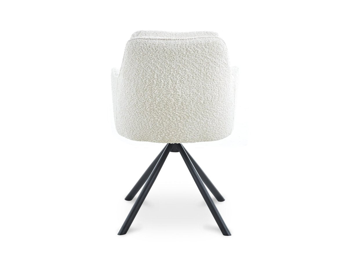 Chaise pivotante avec accoudoirs effet peau de mouton beige AGNES - DécoInParis