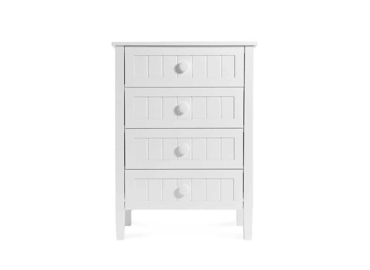 Commode 4 tiroirs en bois blanc KENNY - DécoInParis