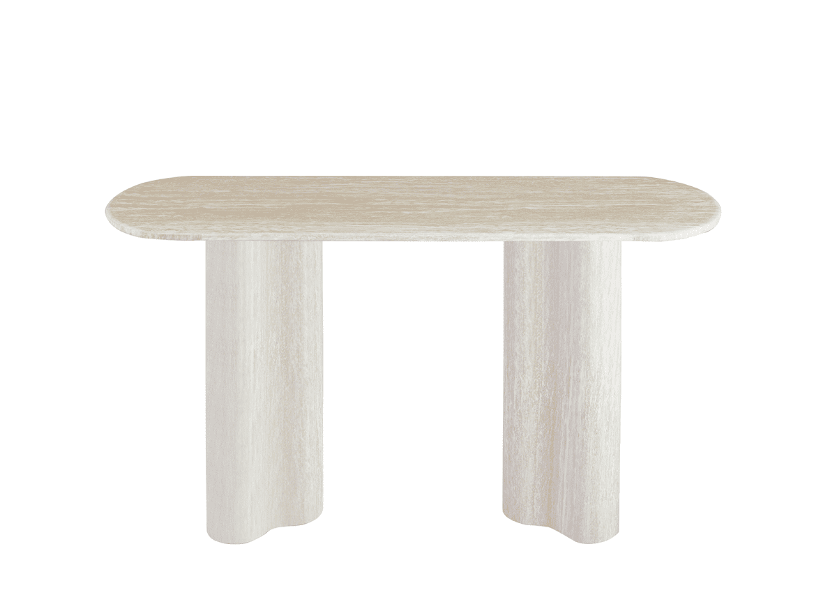 Console en marbre composite beige pieds forme organique VANINA - DécoInParis