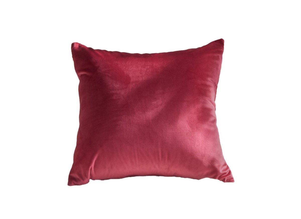 Coussin carré 45x45cm en velours rouge TYGA - DécoInParis
