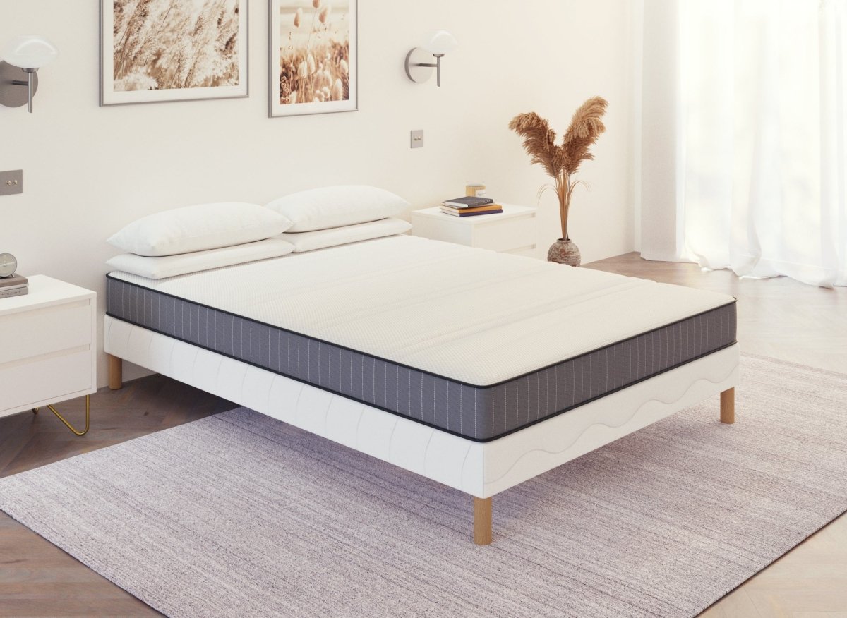 Ensemble 160x200 sommier tapissier & Matelas en mousse 15 cm - WOLK - DécoInParis
