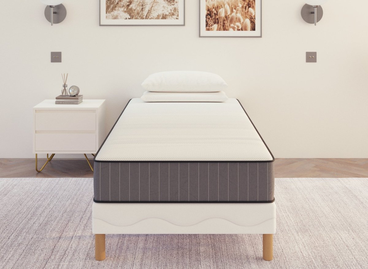 Ensemble 90x190 sommier tapissier + Matelas en mousse 20 cm - AWAN - DécoInParis