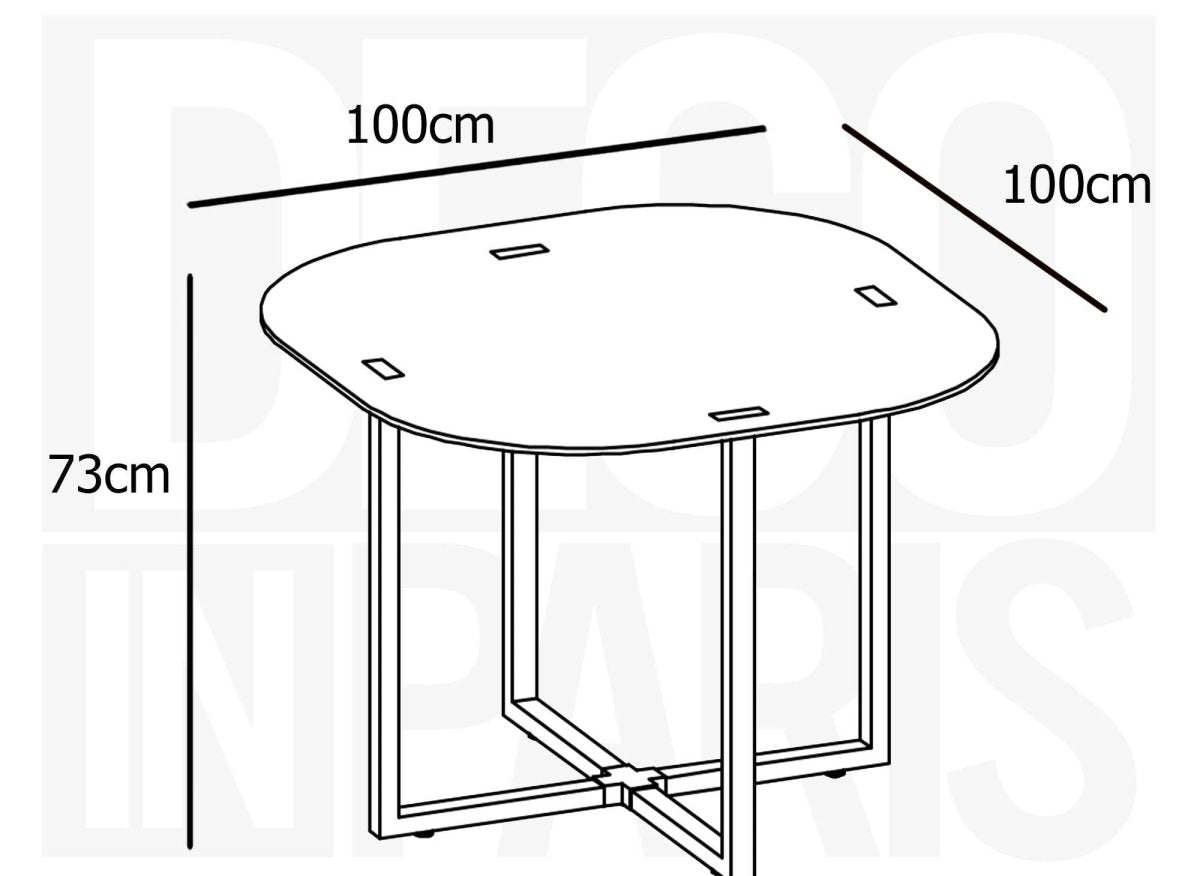 Ensemble table + 4 chaises encastrables grises FLEN - DécoInParis