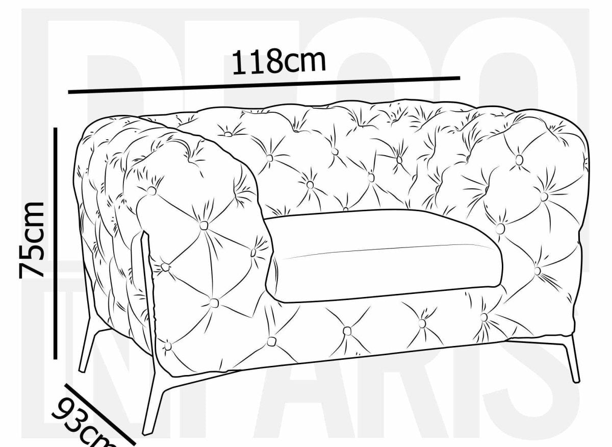 Fauteuil capitonné chesterfield velours beige CARMEN - DécoInParis