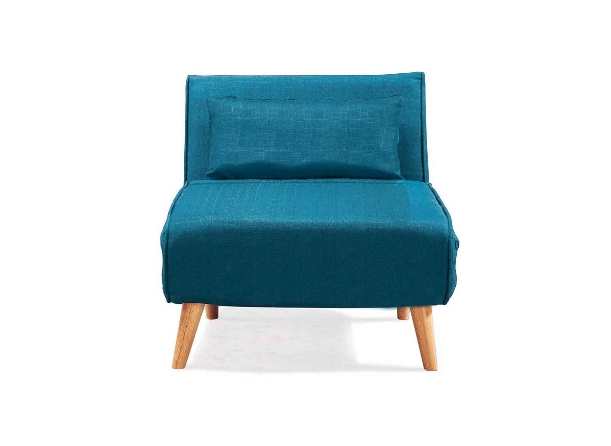 Fauteuil convertible en tissu bleu TONKA - DécoInParis