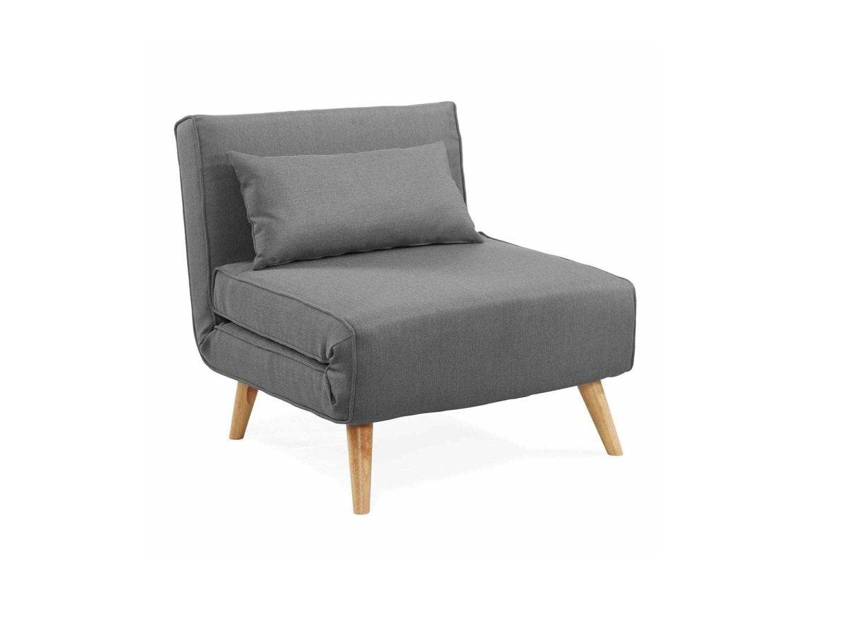 Fauteuil convertible en tissu gris TONKA - DécoInParis